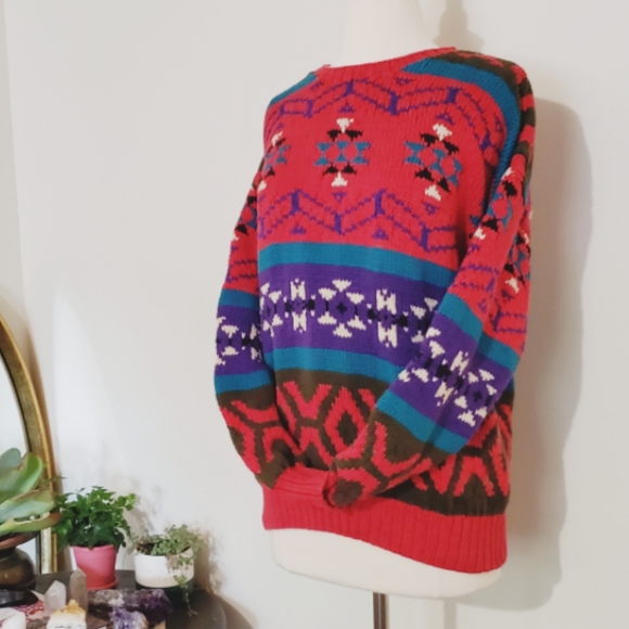 Vintage Sweaters - Vintage, Cricket, Aztec, Cotton, 80's, fall